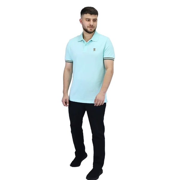 Cotton Pique Flat Knitted Collar Short Sleeve Embroidery Solid Polo (Performance Polo)