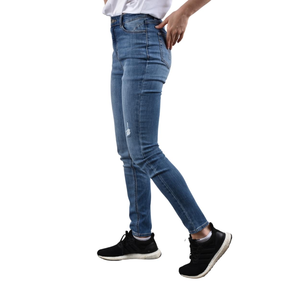 بنطلون جينز نسائي من القطن/الفيسكوز/الإيلاستين