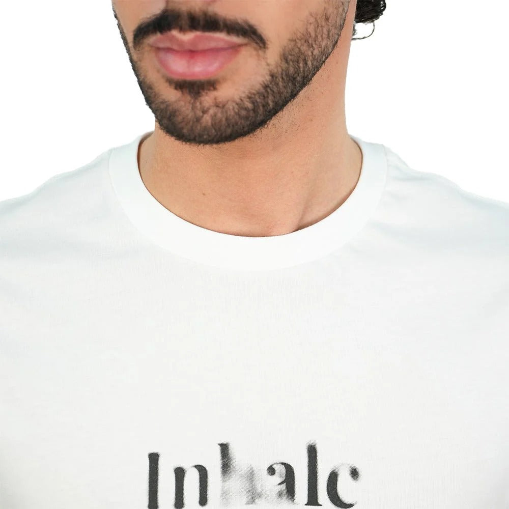 Men's Slim Cotton Crew Neck Message Print Tee