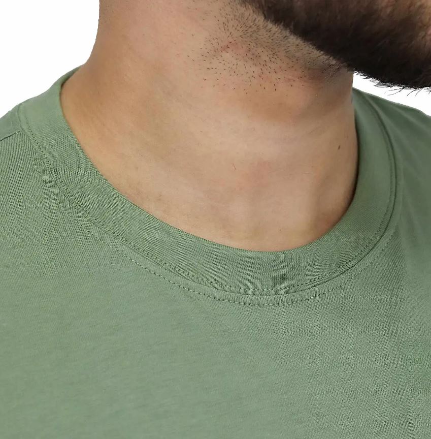 تيشيرت قطني مطبوع بأكمام قصيرة ورقبة دائرية وياقة دائرية