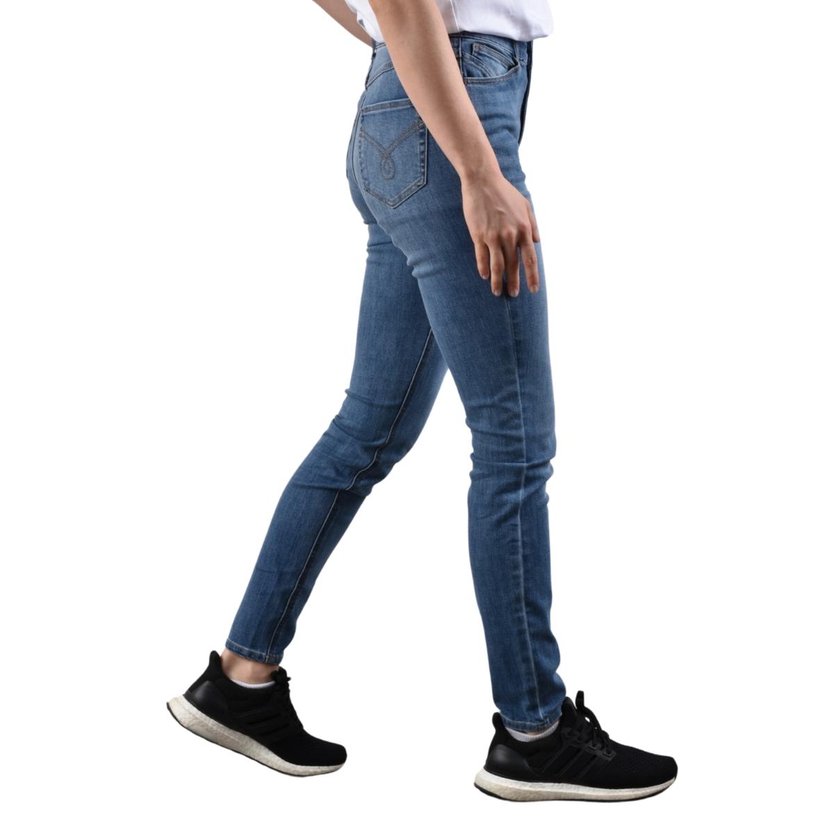 بنطلون جينز نسائي من القطن/الفيسكوز/الإيلاستين