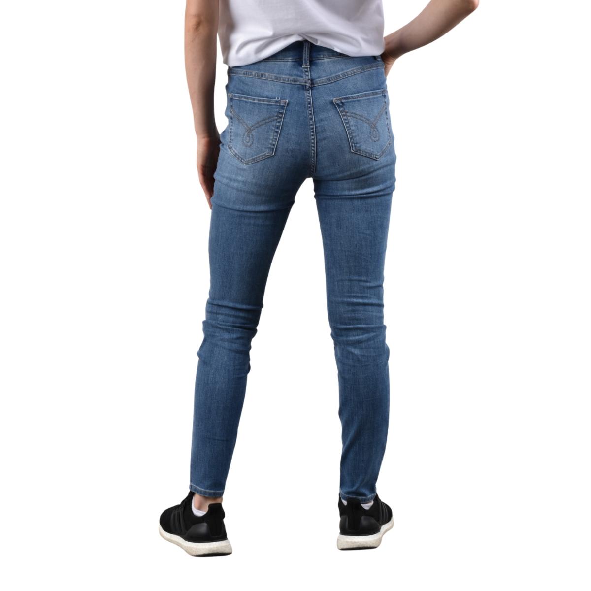 بنطلون جينز نسائي من القطن/الفيسكوز/الإيلاستين