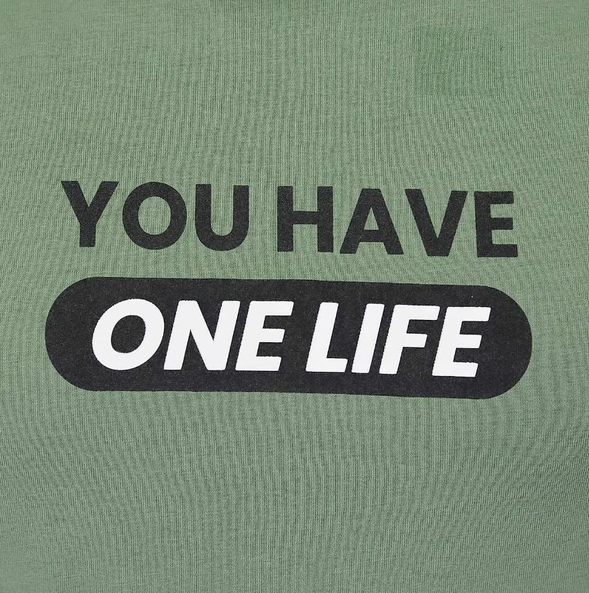 تيشيرت قطني مطبوع بأكمام قصيرة ورقبة دائرية وياقة دائرية