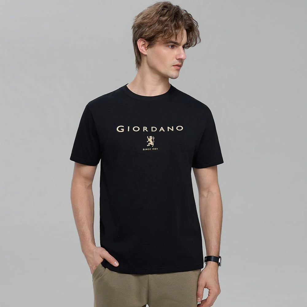Men's Slim Cotton Crew Neck Signature Print Tee