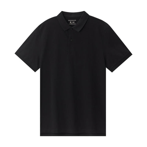 Cotton/Lycra Pique Flat Knitted Collar Short Sleeve Slim Solid Polo