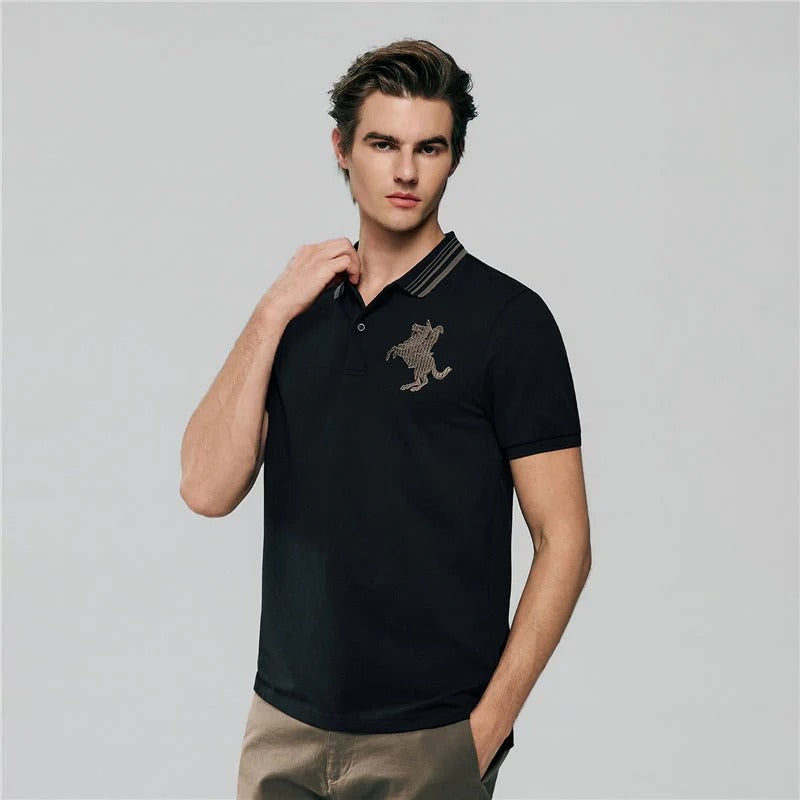Men's Slim Cotton Lycra Napoleon Polo