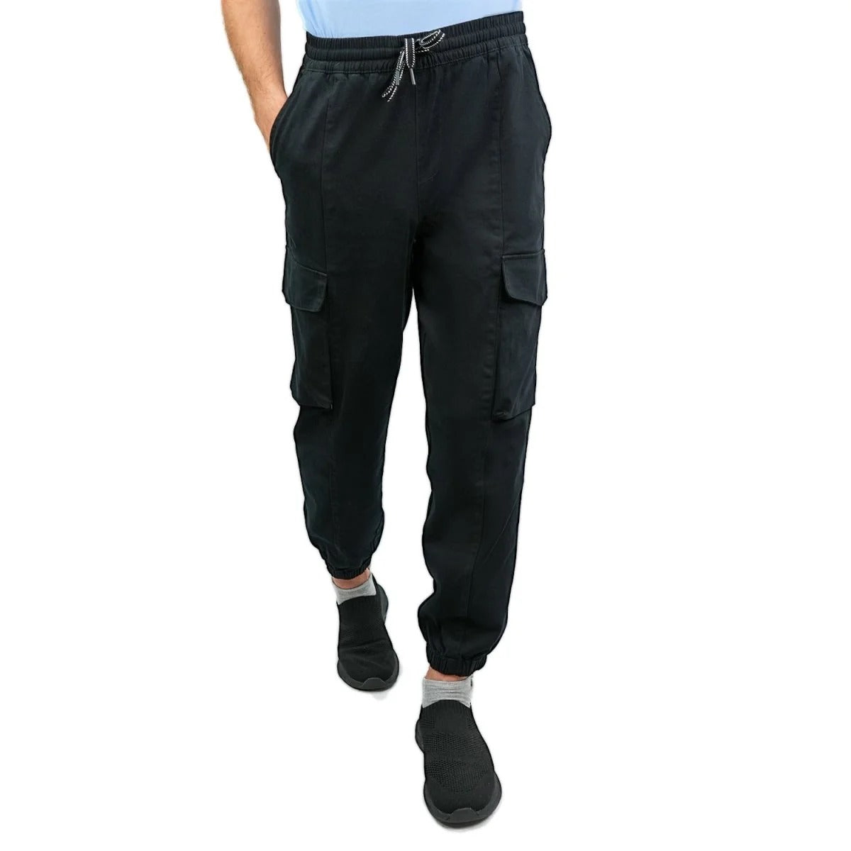Cotton/Spandex Twill Relax Elastic Waist Khakis (Cargo)
