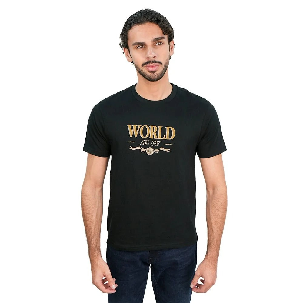 Men’s Slim Cotton Crew Neck WWS Graphic Print Tee