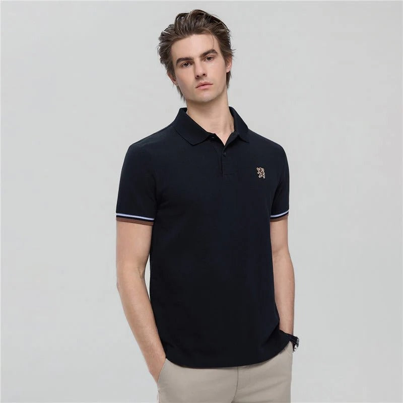 Men’s Slim Fit Embroidery Solid Polo