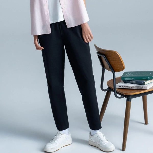 Women's Knit Pants: Interlock Fabric, High Waist, Regular Fit