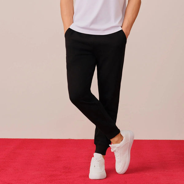 Cotton/Polyester French Terry Mid Rise Slim Tapered Elastic Joggers