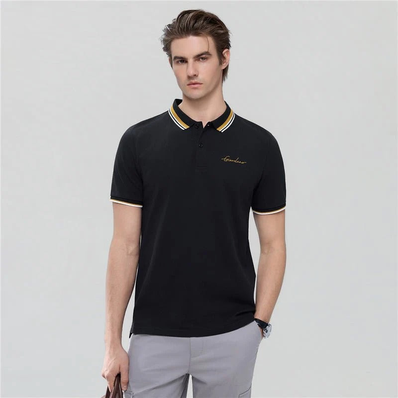 Men's Slim Pique Polo With Contrast Collar & Signature Embroidery