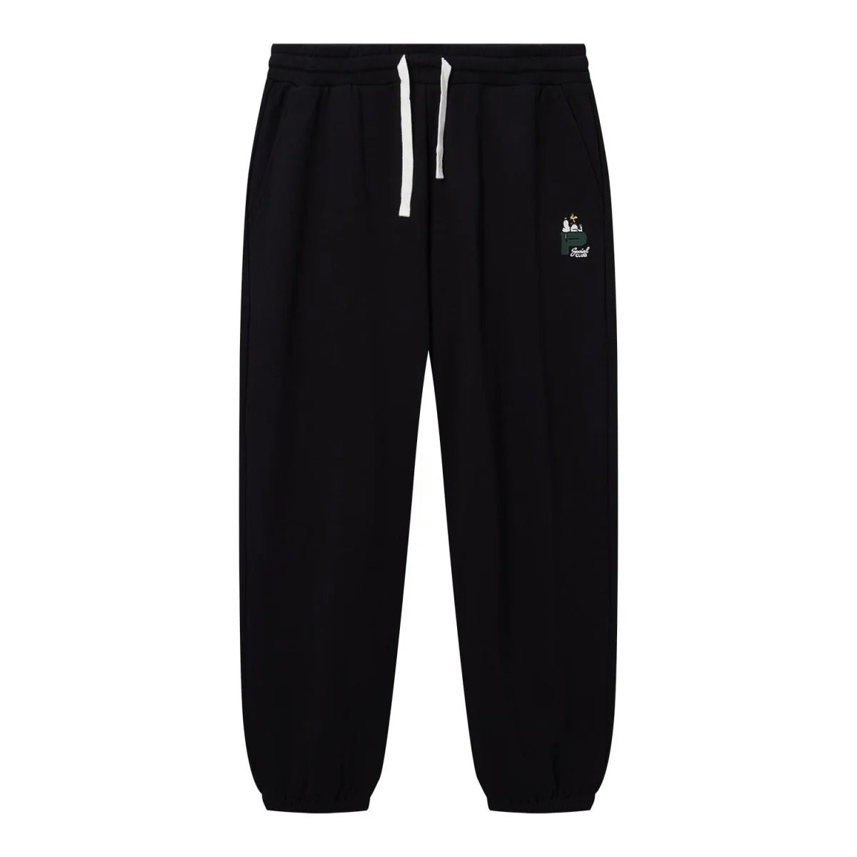 بنطال رياضي رجالي واسع بنقشة سنوبي مصنوع من القطن الفرنسي تيري