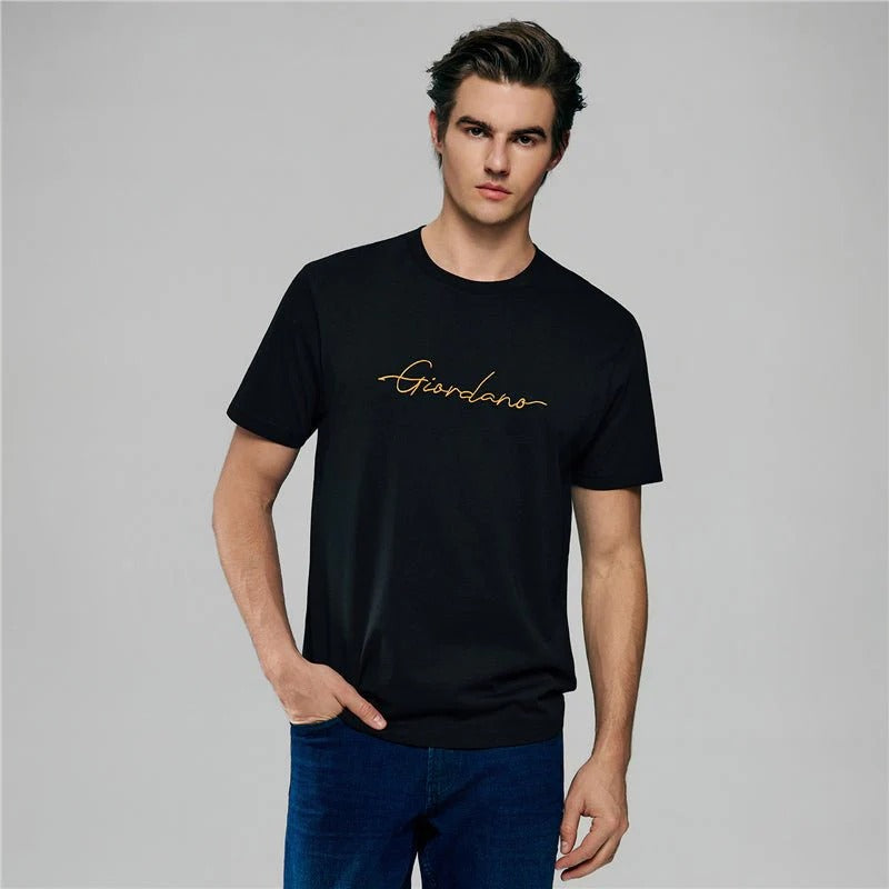 Men's Slim Fit Cotton Signature Print Tee