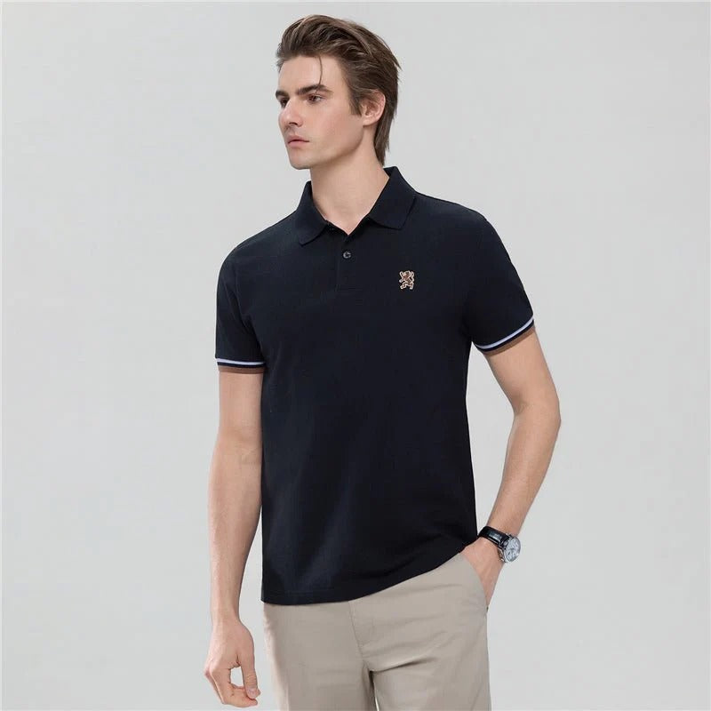 Men’s Slim Fit Embroidery Solid Polo