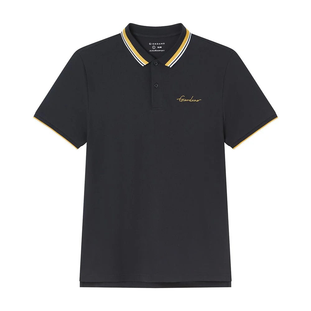 Men's Slim Pique Polo With Contrast Collar & Signature Embroidery
