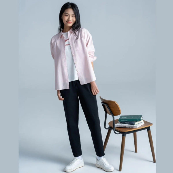 Women's Knit Pants: Interlock Fabric, High Waist, Regular Fit