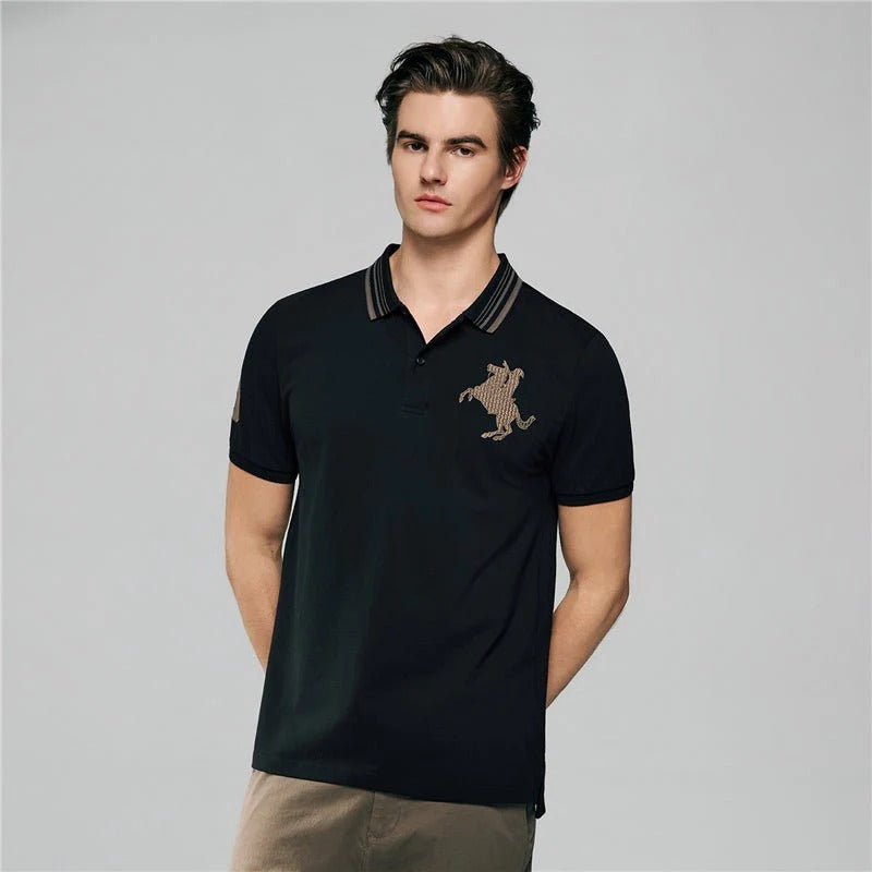 Men's Slim Cotton Lycra Napoleon Polo