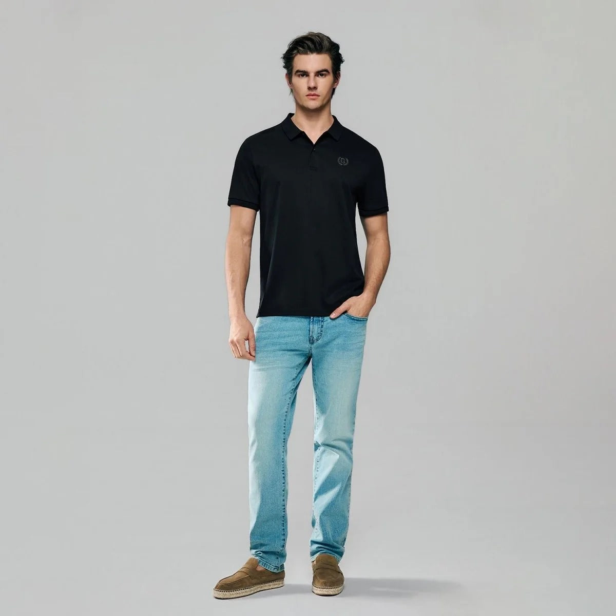 Men Slim Liquid Touch Cotton Polo Shirt (Feel the Difference)