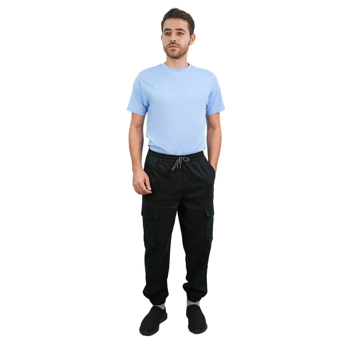 Cotton/Spandex Twill Relax Elastic Waist Khakis (Cargo)