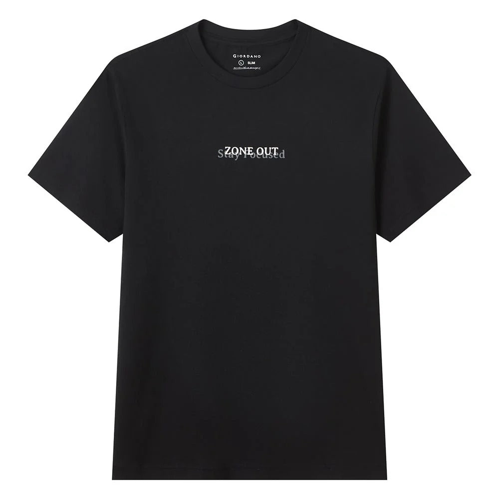 Men's Slim Cotton Crew Neck Message Print Tee