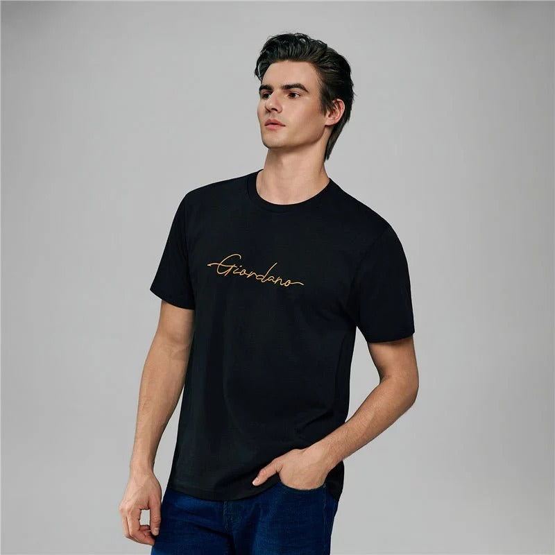 Men's Slim Fit Cotton Signature Print Tee