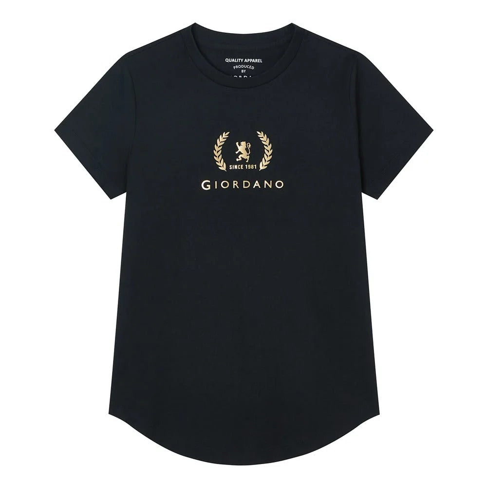 Women's Regular Fit Cotton Crew Neck Printed Tee