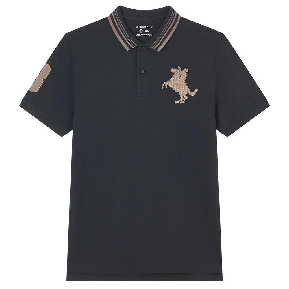 Men's Slim Cotton Lycra Napoleon Polo