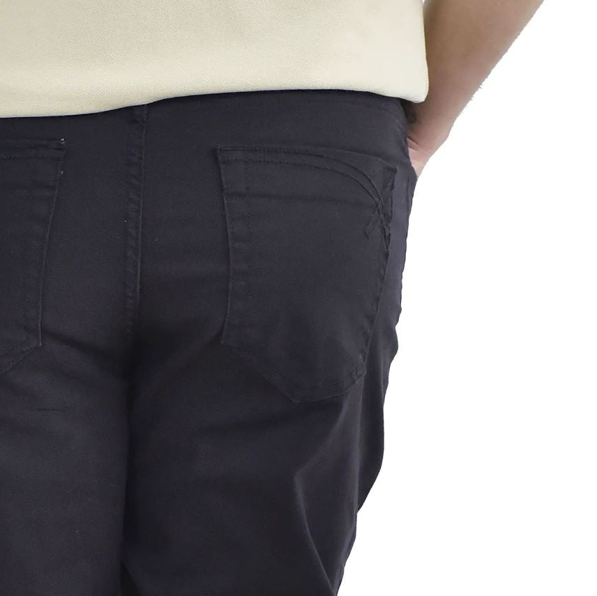 بنطال كاكي قطني/سباندكس بخصر عادي وقصة ضيقة (حزام خصر مطاطي 180)