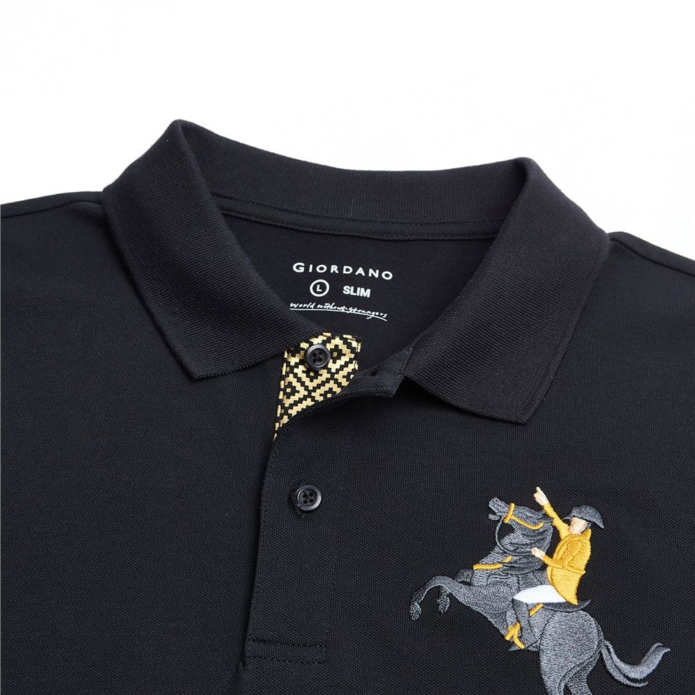 Men’s Cotton Slim Pique Polo with Napoleon Embroidery