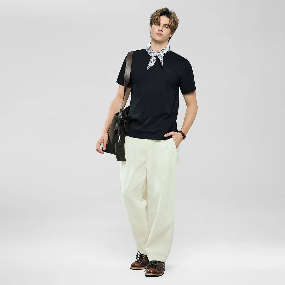 Men's Slim Fit Liquid Touch Cotton Crew Neck Tee (feel the difference)