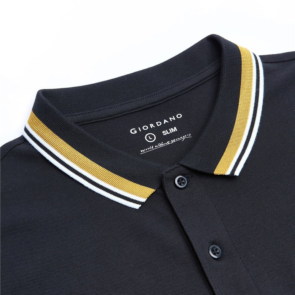 Men's Slim Pique Polo With Contrast Collar & Signature Embroidery