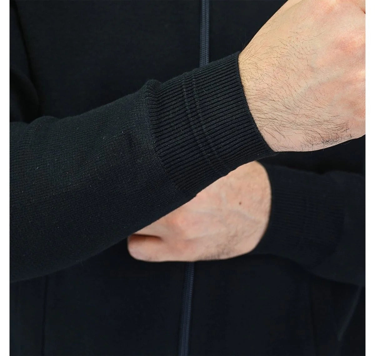 Men's Texture Stitch Mock Neck Long Sleeve Full Zipper Cardigan