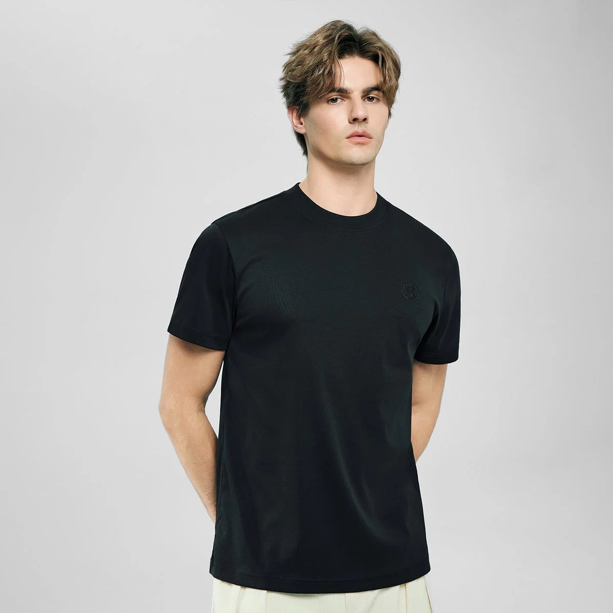 Men's Slim Fit Liquid Touch Cotton Crew Neck Tee (feel the difference)