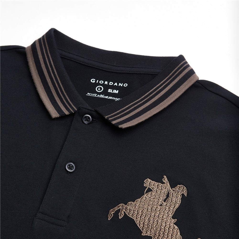 Men's Slim Cotton Lycra Napoleon Polo