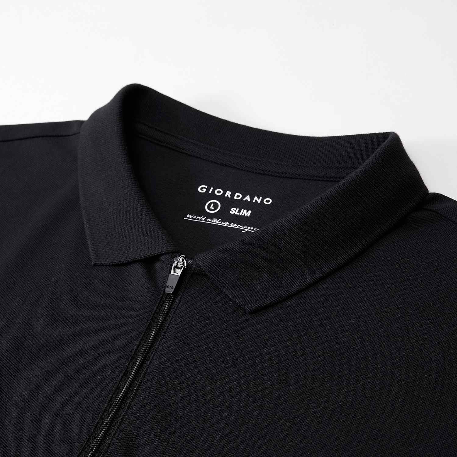 Men's Slim Fit Small Lion Zipper Polo
