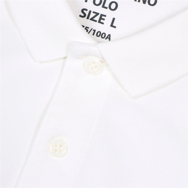 Cotton/Lycra Pique Knitted Collar Short Sleeve Tapered Solid Polo