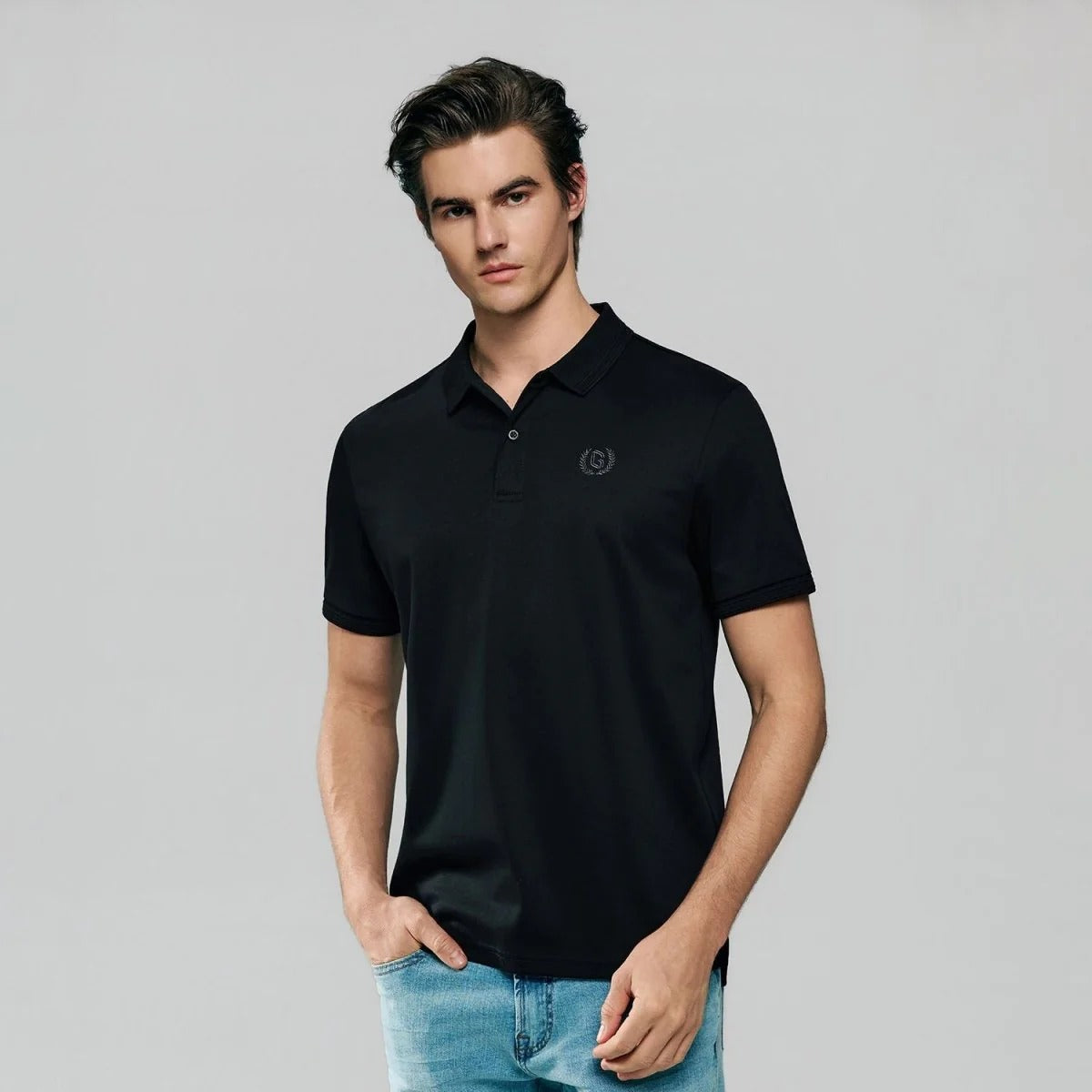 Men Slim Liquid Touch Cotton Polo Shirt (Feel the Difference)