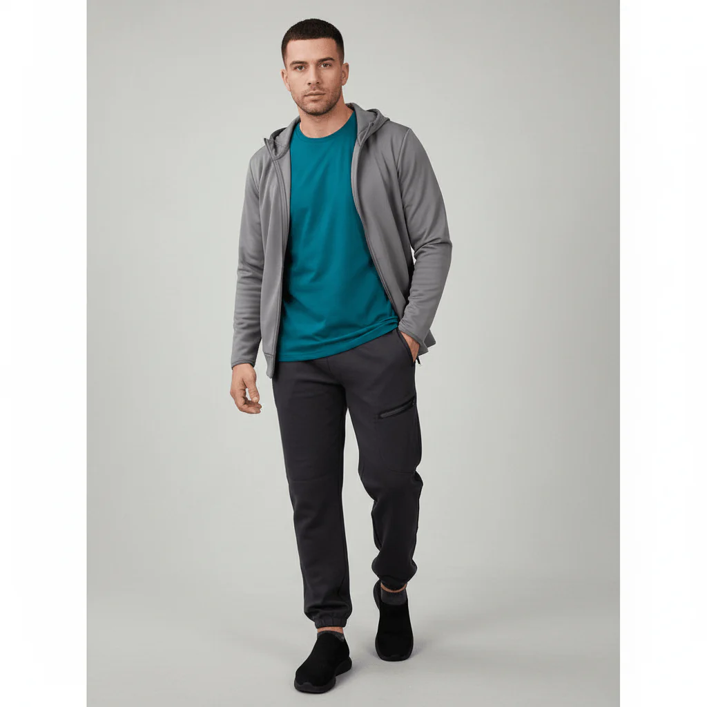 Men's Cotton Polyester Stretch Interlock Joggers - Relaxed Taper Fit