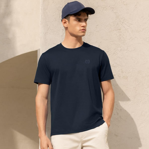 Cotton Interlock Crewneck Short Sleeve Embroidery Tees (Liquid Touch)