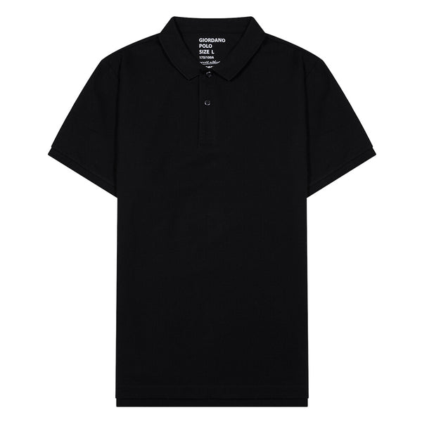 Cotton/Lycra Pique Knitted Collar Short Sleeve Tapered Solid Polo