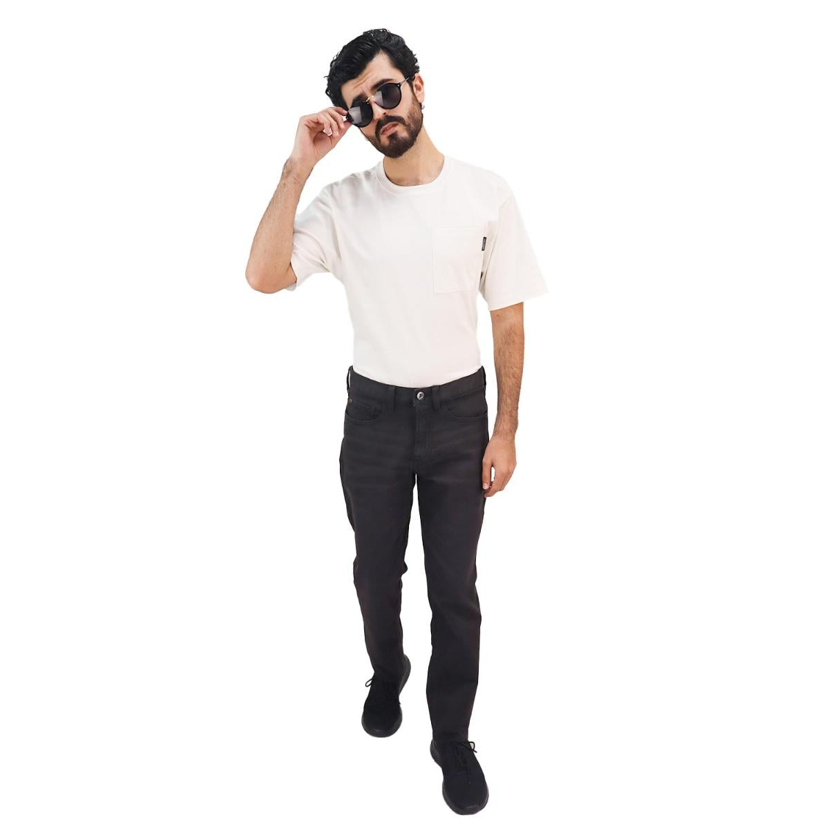 بنطلون جينز ضيق من القطن والإيلاستين