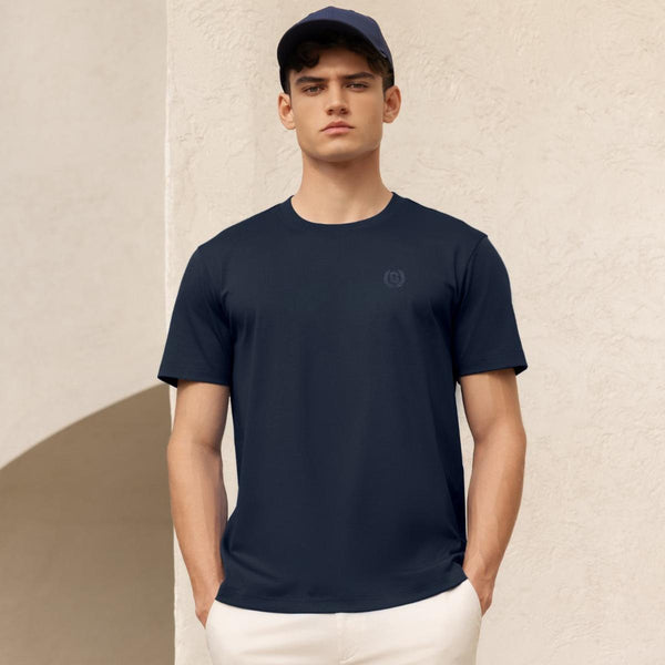 Cotton Interlock Crewneck Short Sleeve Embroidery Tees (Liquid Touch)