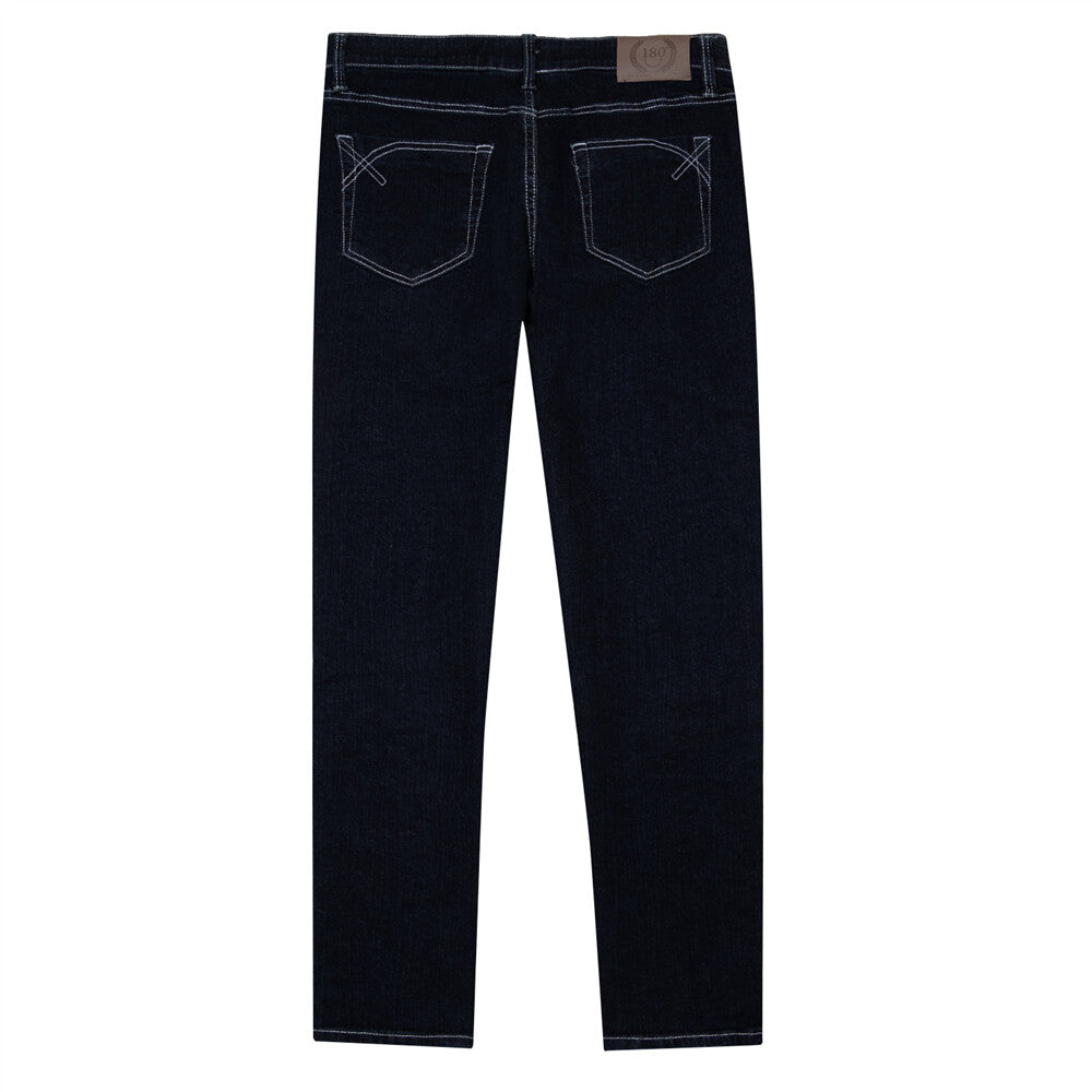 بنطلون جينز ضيق بقصة مدببة من القطن/السباندكس