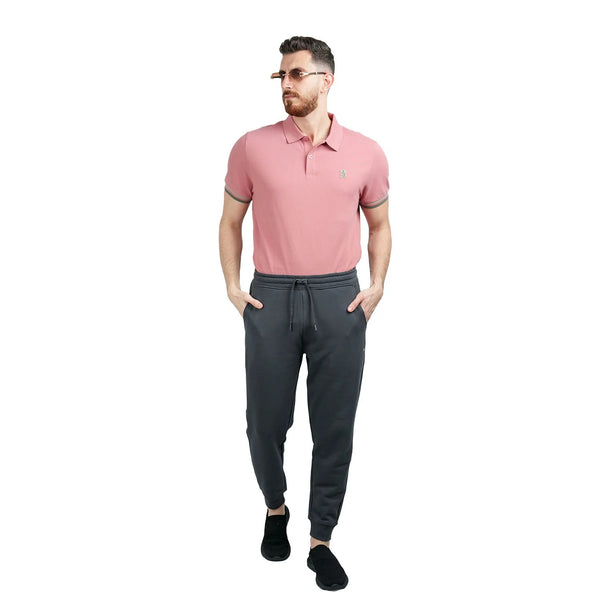 Cotton/Polyester French Terry Mid Rise Slim Tapered Elastic Joggers
