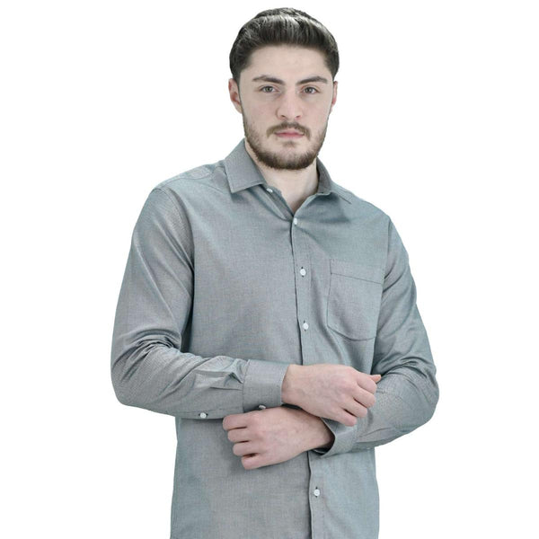 Cotton Oxford Long Sleeve Slim Embroidery Garment Wash Shirt