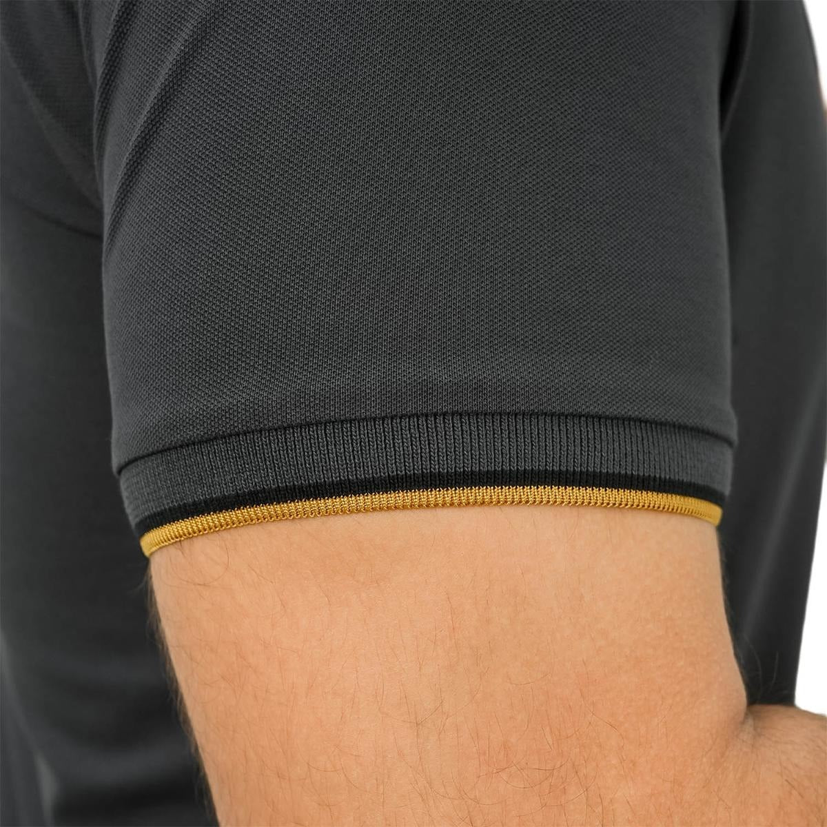 Cotton/Lycra Pique Flat Knitted Collar Short Sleeve Embroidery Solid Polo