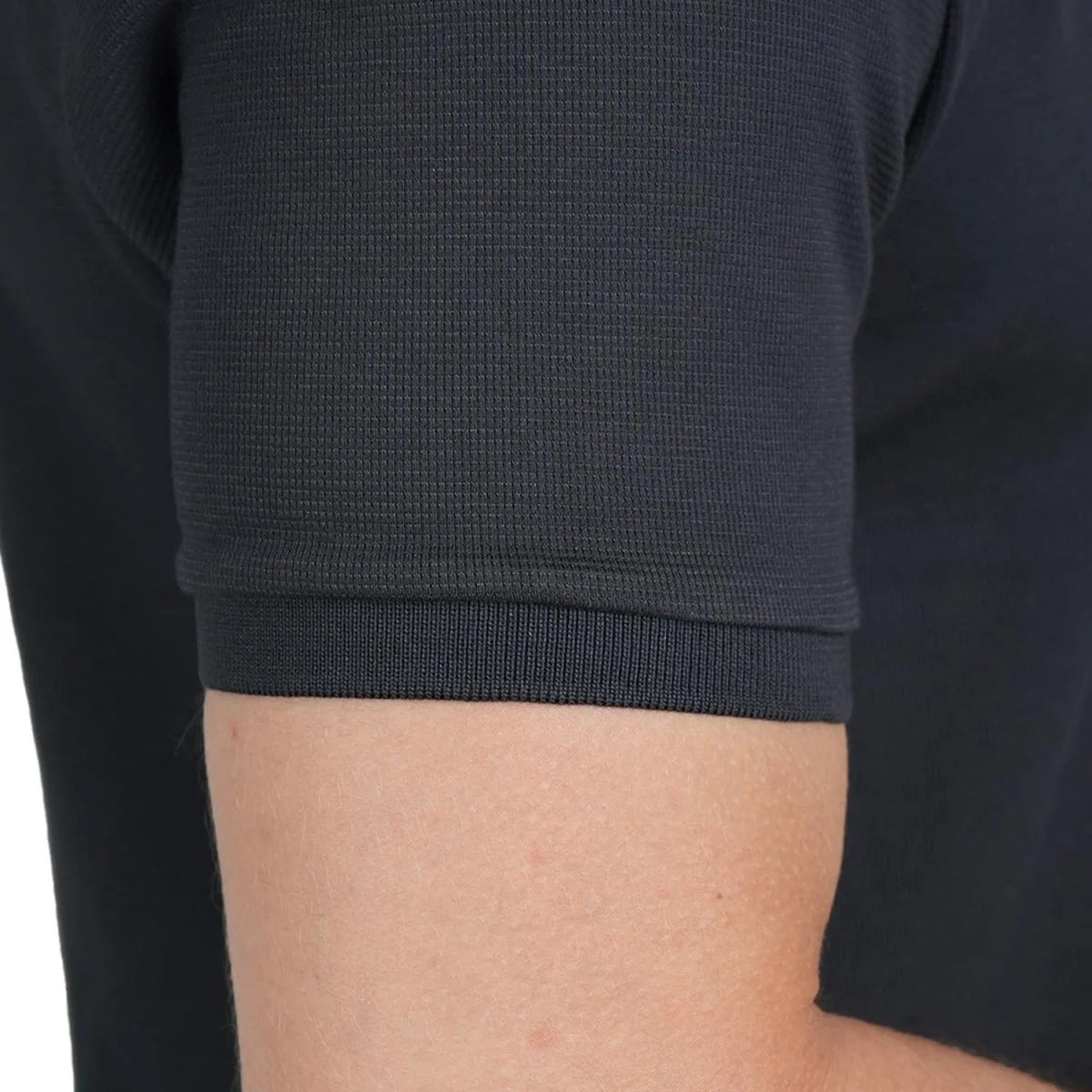 Cotton/Polyester/Spandex Waffle Flat Knitted Collar Short Sleeve Solid Polo