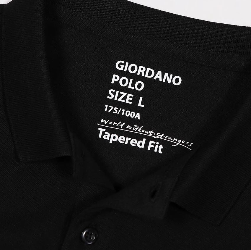 قميص بولو قطني/ليكرا بيكيه بياقة محبوكة وأكمام قصيرة وقصة ضيقة بلون موحد