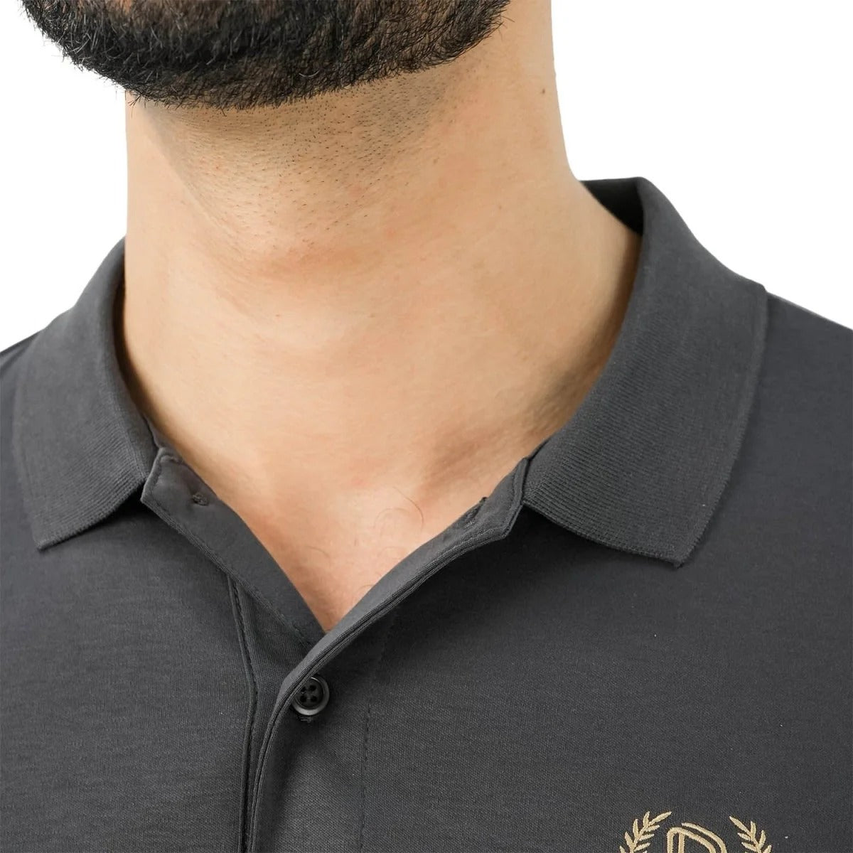 Cotton Interlock Flat Knitted Collar Short Sleeve Slim Embroidery Solid Polo (Liquid Touch)